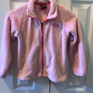 Girls North Face zip up fleece XS (6)